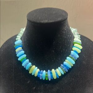 Blue and Green Beaded Necklace